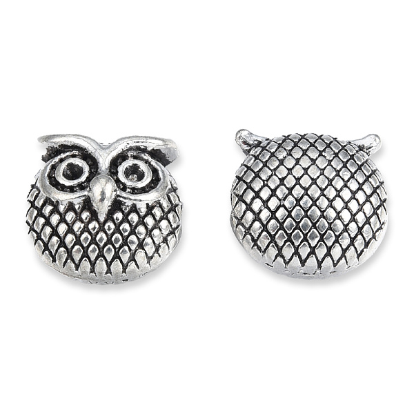 

PandaHall Tibetan Style Alloy Beads, Cadmium Free & Lead Free, Owl, Antique Silver, 11x11x8.5mm, Hole: 1.4mm, about 360pcs/1000g Alloy Owl