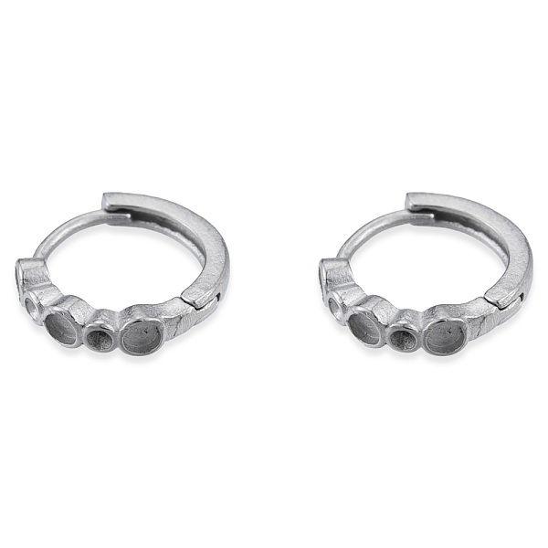

PandaHall 304 Stainless Steel Hoop Earrings Findings, Earring Settings for Rhinestone, Stainless Steel Color, 13x14x3mm, Pin: 1mm, Fit For...