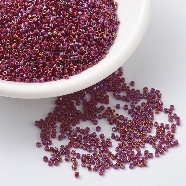 

PandaHall MIYUKI Delica Beads, Cylinder, Japanese Seed Beads, 11/0, (DB2275) Opaque Glazed Jujube, 1.3x1.6mm, Hole: 0.8mm, about 2000pcs/10g..., Purple