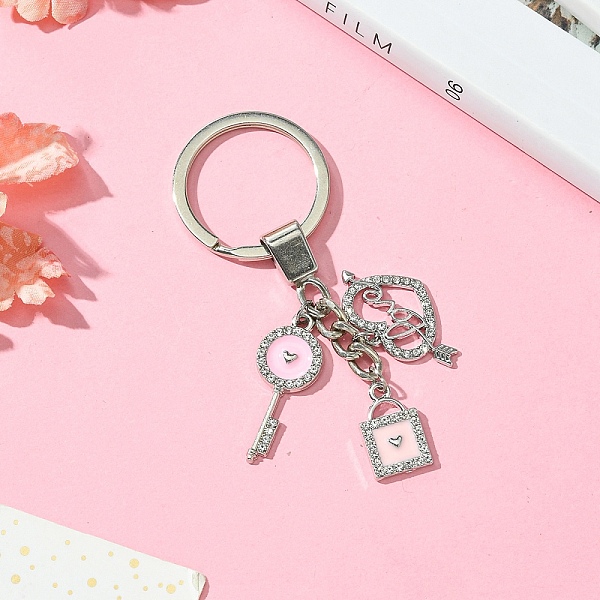 Alloy Enamel & Rhinestone Keychain
