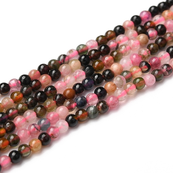 

PandaHall Natural Tourmaline Round Beads Strands, 2mm, Hole: 0.5mm, about 209pcs/strand, 15.35 inch(39cm) Tourmaline Round