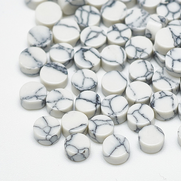 

PandaHall Synthetic Turquoise Cabochons, Flat Round, White, 4x2mm Synthetic Turquoise Flat Round White