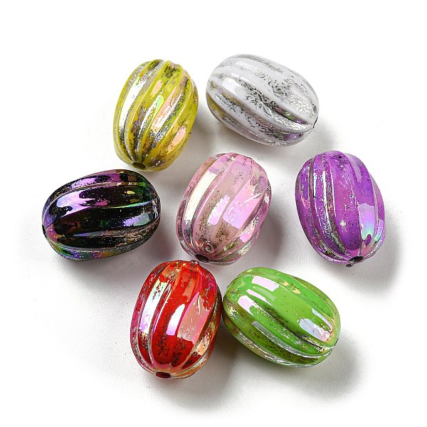 

PandaHall Opaque Acrylic Beads, Metal Enlaced, Oval, Mixed Color, 19x13mm, Hole: 2mm Acrylic Oval Multicolor
