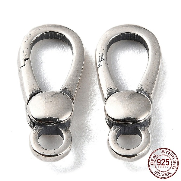 

PandaHall 925 Thailand Sterling Silver Lobster Claw Clasps, Oval, Antique Silver, 15.5x7x3.5mm, Hole: 2mm Sterling Silver Oval