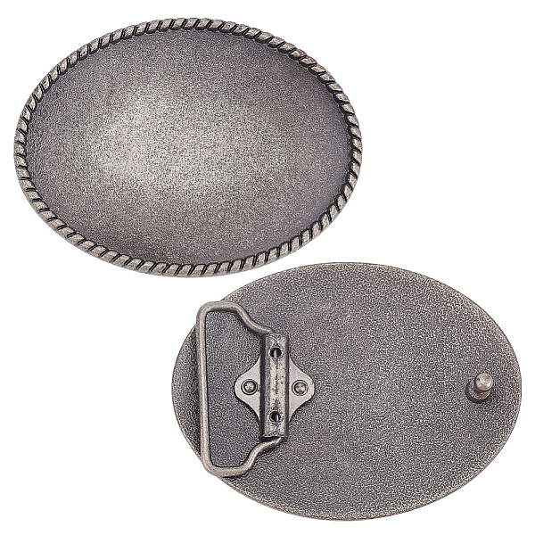 

PandaHall Alloy Oval Belt Buckles, Belt Fastener, Antique Silver, 68x89x4mm, Knot: 5mm Alloy Oval