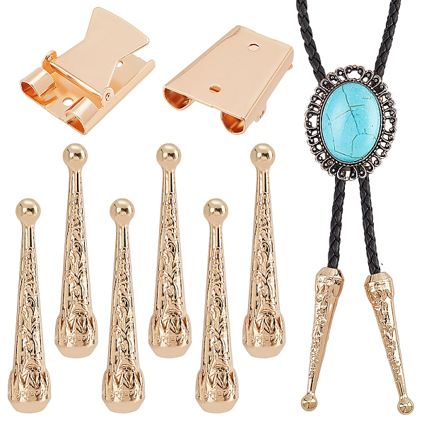 

PandaHall 3 Sets Bolo Tie Findings, Bolo Tie Tips Replacement End Caps Kit, Bolo Tie Buckle Accessories with 6 Pcs Alloy Cord End and 3 Pcs...
