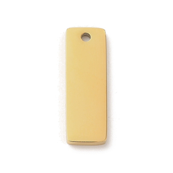 

PandaHall Ion Plating(IP) 304 Stainless Steel Pendants, Stamping Blank Tag, Rectangle Charm, Real 18K Gold Plated, 18x6x1.5mm, Hole: 1.2mm...