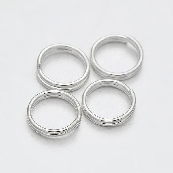 

PandaHall Brass Split Rings, Double Loops Jump Rings, Silver Color Plated, 8mm, Hole: 1mm, about 7mm inner diameter, about 3180pcs/500g...