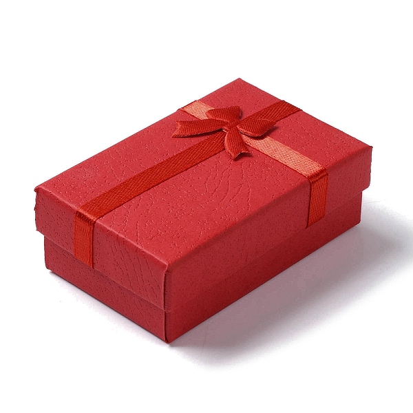 

PandaHall Cardboard Paper Necklace Boxes, Necklace Gift Case with Sponge Inside and Bowknot, Rectangle, FireBrick, 5.2x8.2x3cm Paper..., Red