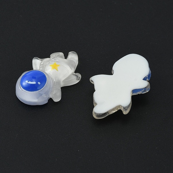 

PandaHall Space Theme Translucent Resin Cabochons, Spaceman Shape with Star Pattern, Blue, 27.5x20x8mm Resin Star Blue