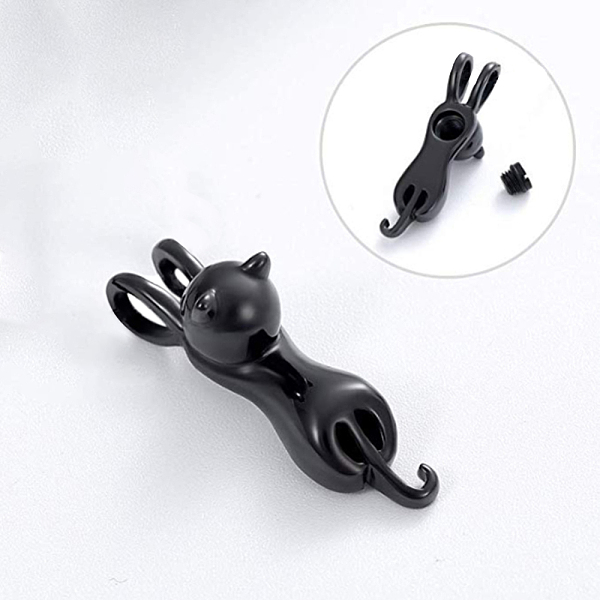 

PandaHall Openable 316L Surgical Stainless Steel Memorial Urn Ashes Pendants, Cat, Electrophoresis Black, 31x8x10mm 316L Surgical Stainless...