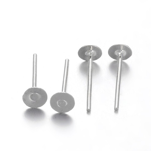 

PandaHall Rack Plating Iron Ear Studs Findings, Cadmium Free & Nickel Free & Lead Free, Platinum, 12x4mm, Pin: 0.6mm Iron Others