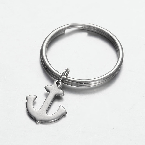 

PandaHall Stainless Steel Anchor Keychain, Stainless Steel Color, 43mm Stainless Steel Anchor & Helm