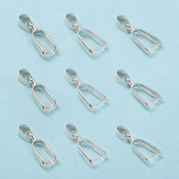 

PandaHall Brass Ice Pick Pinch Bails, Silver, 20x9mm Brass