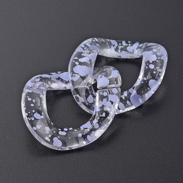 

PandaHall Transparent Acrylic Linking Rings, Quick Link Connectors, for Curb Chains Making, Twist Oval, Lilac, 40x33x10mm, Inner Diameter..., Purple