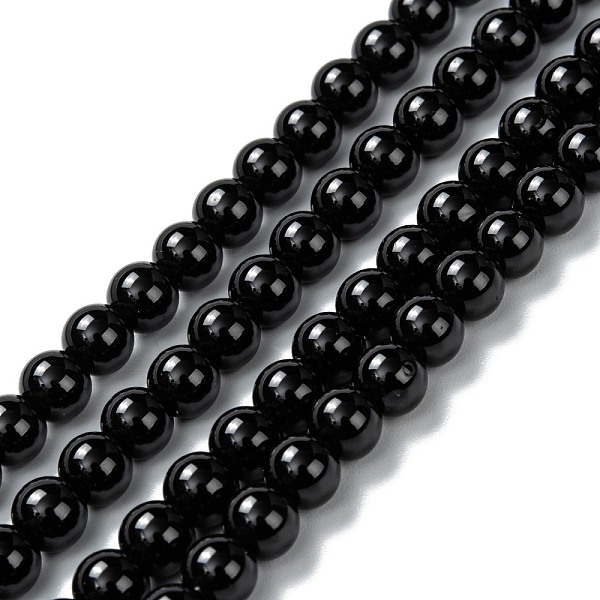 

PandaHall Natural Black Onyx Beads Strands, Dyed & Heated, Glaze, Round, 6mm, Hole: 2mm, about 65pcs/strand, 14.17 inch(36cm) Black Onyx...