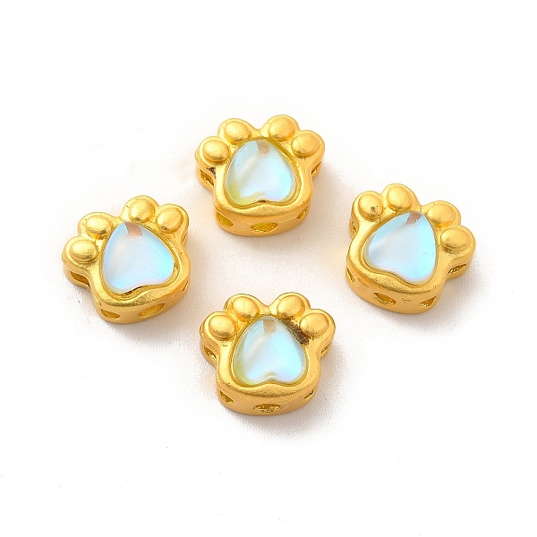 

PandaHall Alloy Beads, with Glass, Lead Free & Cadmium Free, Cat Paw Print, Matte Gold Color, 9.5x11.3x6.5mm, Hole: 1.2~1.8mm Alloy+Glass...
