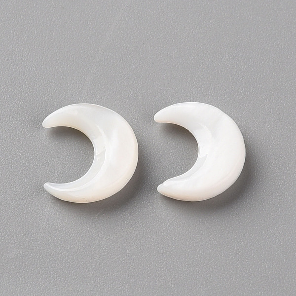 

PandaHall Natural White Shell Beads, No Hole/Undrilled, Moon, 10x8x2mm White Shell Moon White