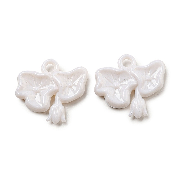 

PandaHall Opaque Acrylic Pendants, Flower Charms, White, 23.5x26x5mm, Hole: 3mm, about 438pcs/500g Acrylic Flower White