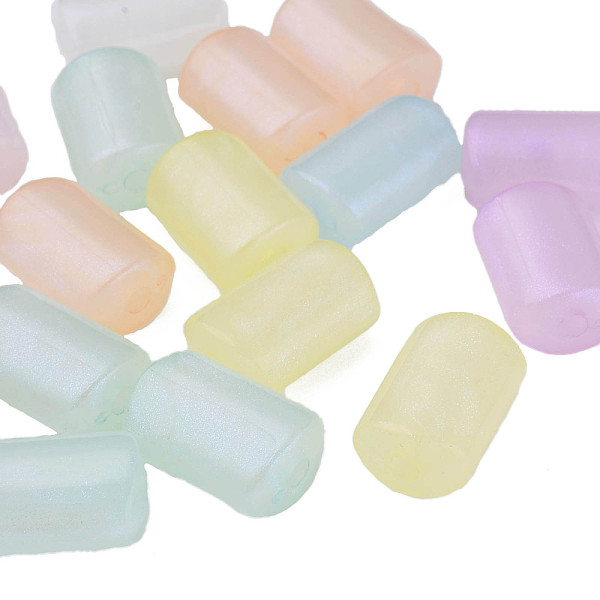 

PandaHall Opaque Acrylic Beads, Glitter Beads, Column, Mixed Color, 18x12x8.5mm, Hole: 2.5mm, about 320pcs/500g Acrylic Column Multicolor