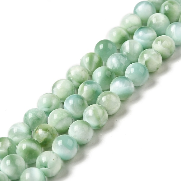 

PandaHall Natural Glass Beads Strands, Grade AB+, Round, Aqua Blue, 8mm, Hole: 1mm, about 49~50pcs/strand, 15.5~15.7''(39.37~39.88cm)..., Cyan