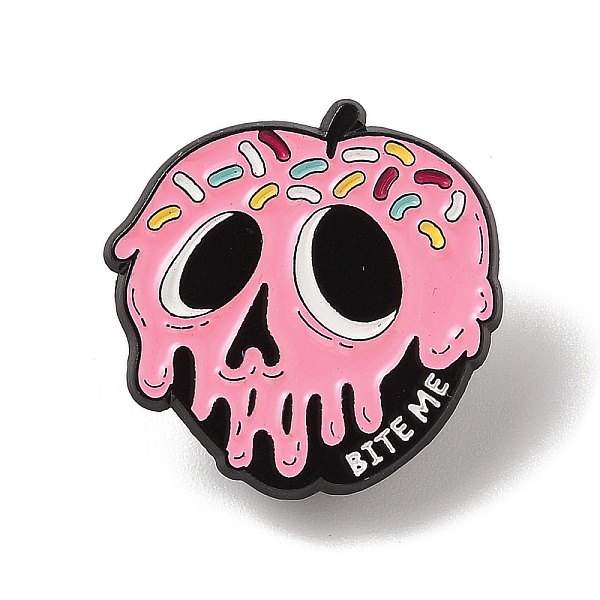 

PandaHall Halloween Themed Enamel Pins, Black Alloy Brooches for Backpack Clothes, Apple, 28.5x28.5x1.5mm Alloy+Enamel Apple