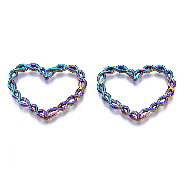 

PandaHall Rack Plating Rainbow Color Alloy Linking Rings, Cadmium Free & Nickel Free & Lead Free, Heart, 27x33.5x2.5mm, Inner Diameter...