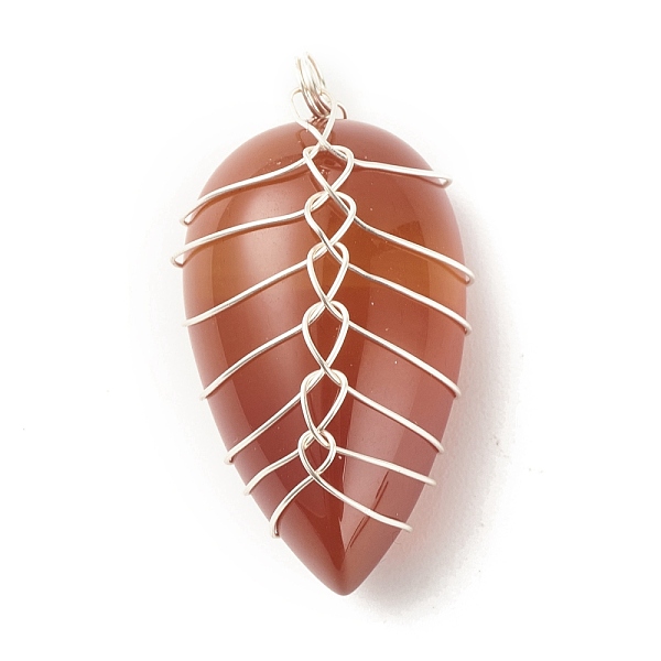 

PandaHall Natural Carnelian Pendants, with Silver Tone Eco-Friendly Copper Wire Wrapped, Teardrop, 32~33x15~17.5x8~9mm, Hole: 3.2~3.4mm...