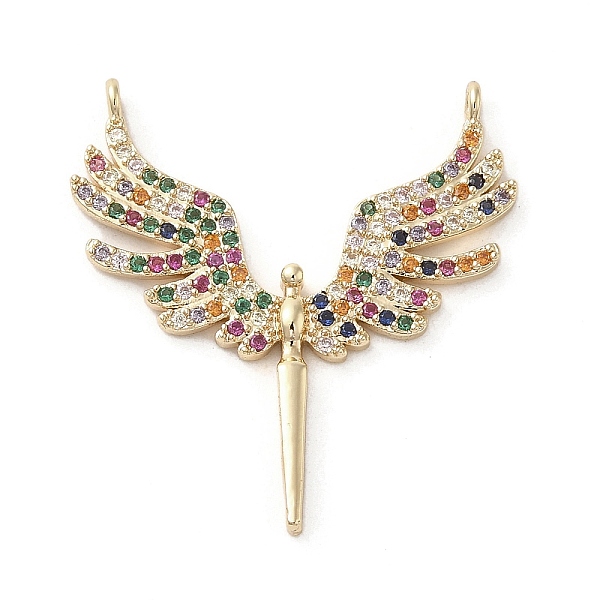 

PandaHall Brass Micro Pave Cubic Zirconia Pendents, Long-Lasting Plated, Wings, Colorful, 31.5x29.5x2.5mm, Hole: 1.4mm Brass+Cubic Zirconia...