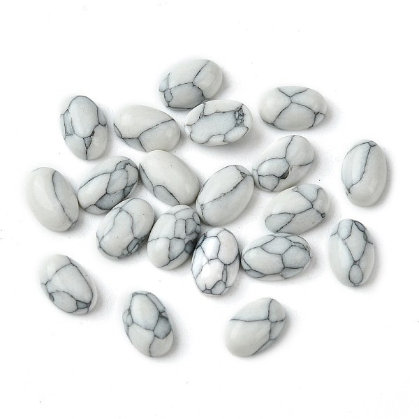 

PandaHall Synthetic Howlite Cabochons, Oval, 6x4x2~2.5mm Howlite Oval