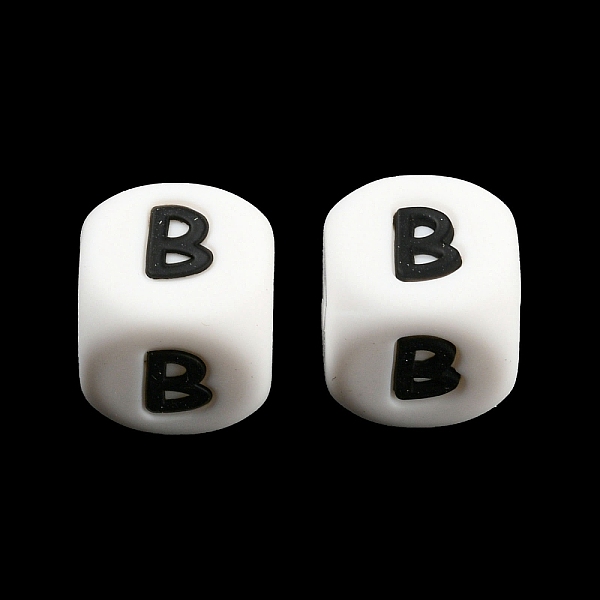 

PandaHall 20Pcs White Cube Letter Silicone Beads 12x12x12mm Square Dice Alphabet Beads with 2mm Hole Spacer Loose Letter Beads for Bracelet...
