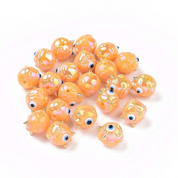 

PandaHall UV Plating Rainbow Iridescent Acrylic Beads, Demon with Evil Eye, Orange, 11.5x13x12mm, Hole: 1.6mm Acrylic Others Orange