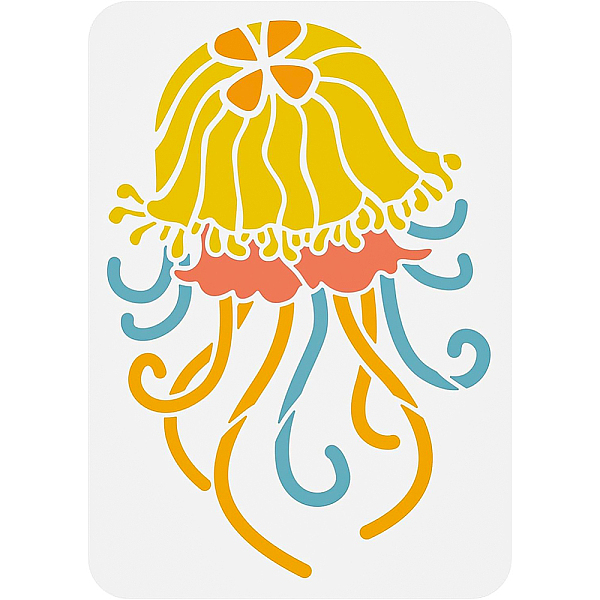 

PandaHall Plastic Drawing Painting Stencils Templates, for Painting on Scrapbook Fabric Tiles Floor Furniture Wood, Rectangle, Jellyfish...