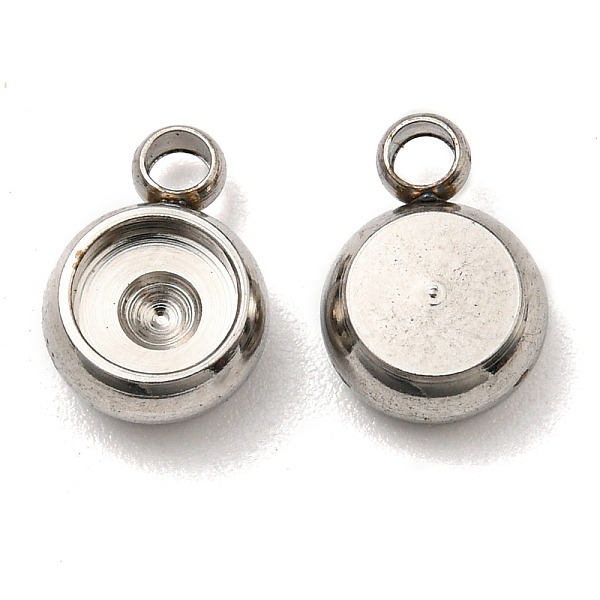 

PandaHall 201 Stainless Steel Pendant Rhinestone Settings, Flat Round, Stainless Steel Color, Fit for Rhinestone: 4mm, 8x5.5x3mm, Hole...