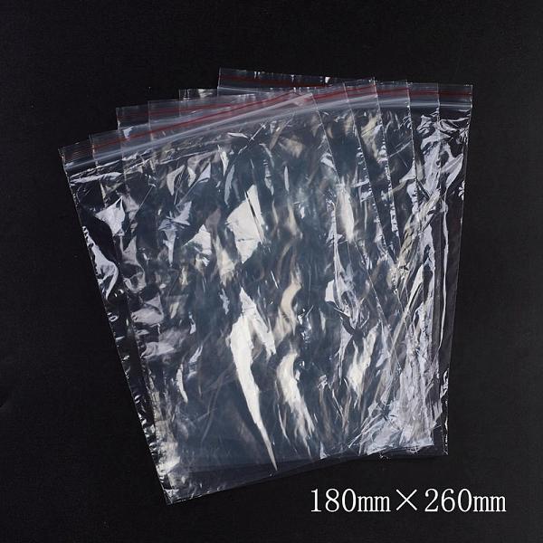 

PandaHall Plastic Zip Lock Bags, Resealable Packaging Bags, Top Seal, Self Seal Bag, Rectangle, Red, 26x18cm, Unilateral Thickness: 1.1 Mil...