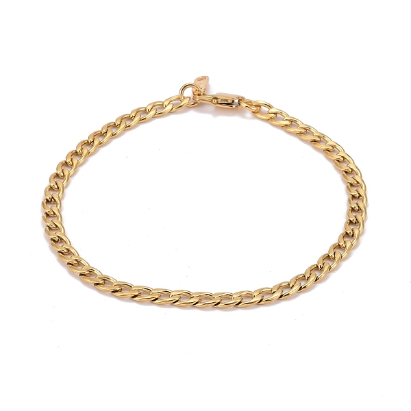 

PandaHall 304 Stainless Steel Curb Chains Bracelets, Couple Bracelets for Women, Golden, 8 inch(20.2cm) 304 Stainless Steel