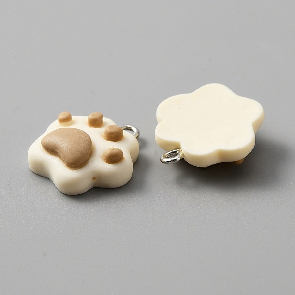 

PandaHall Opaque Resin Pendants, with Platinum Plated Iron Loops, Cat Claw Charm, Camel, 20.5x19x6.5mm, Hole: 2mm Iron+Resin Others Brown
