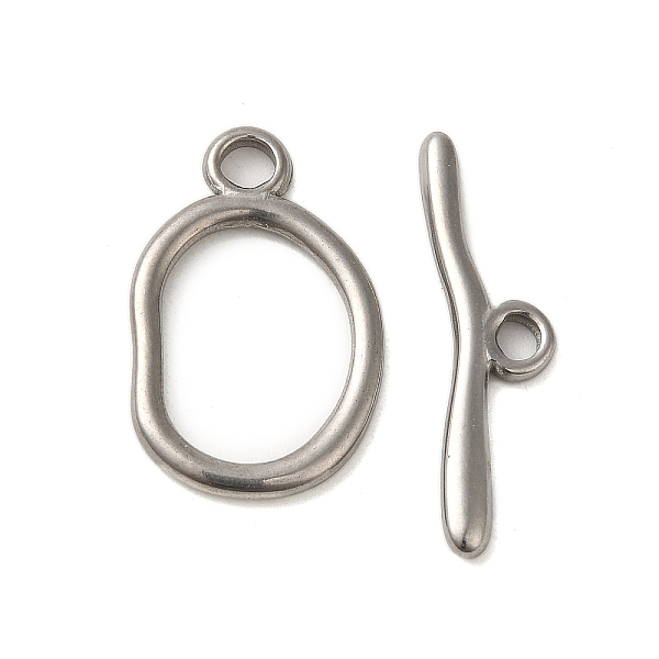 

PandaHall 304 Stainless Steel Toggle Clasps, Oval, Stainless Steel Color, Oval: 24.5x15.5x3mm, Hole: 3.5mm, bar: 7.5x28x2mm, Hole: 3mm 304...