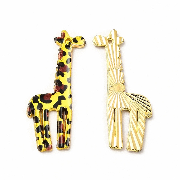 

PandaHall Alloy Pendants, Cadmium Free & Nickel Free & Lead Free, Giraffe, Yellow, 33x17x1.5mm, Hole: 1.2mm Alloy Other Animal Yellow