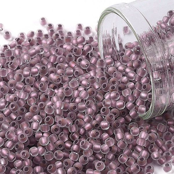 

PandaHall TOHO Round Seed Beads, Japanese Seed Beads, (267FM) Metallic Rose Lined Crystal Rainbow Matte, 11/0, 2.2mm, Hole: 0.8mm, about..., Purple