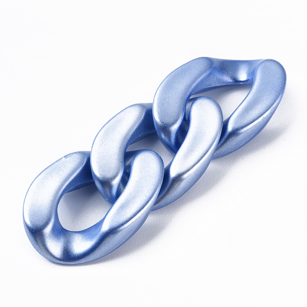 

PandaHall Opaque Acrylic Linking Rings, Quick Link Connectors, for Curb Chains Making, Pearlized, Twist, Cornflower Blue, 29x20x6mm, Inner...