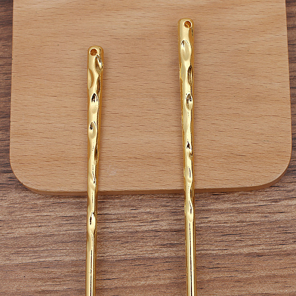 

PandaHall Alloy Hair Stick Findings, Bar, Golden, 170x3.5~6mm Alloy