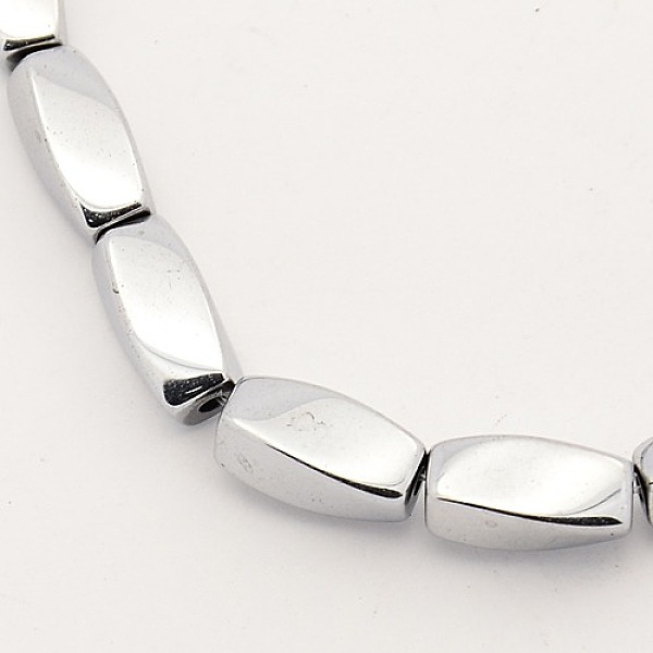 

PandaHall Electroplate Magnetic Synthetic Hematite Twist Beads Strands, Platinum Plated, 11x5.5x5.5mm, Hole: 1mm, about 36pcs/strand, 15.7...