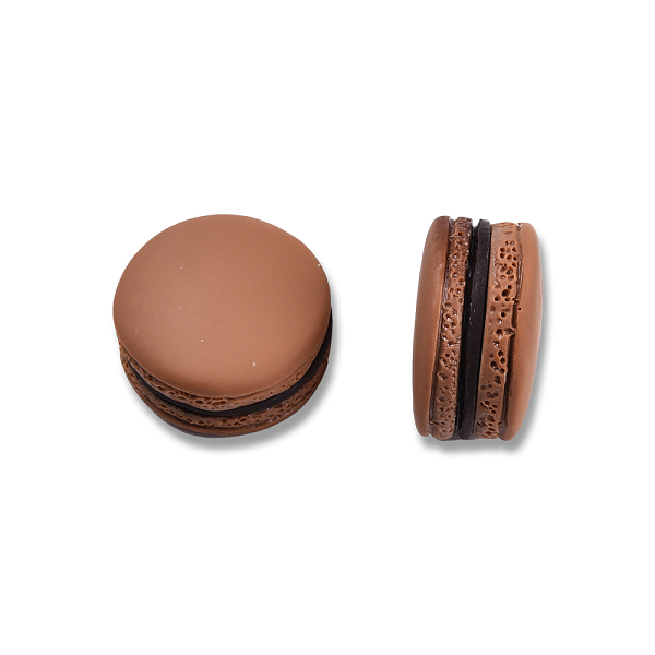 

PandaHall Opaque Resin Decoden Cabochons, Macaron, Chocolate, 23x13.5mm Resin Food Brown