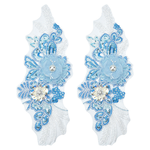 

PandaHall 2 Pcs 3D Lace Beads Flower Embroidery Patches, Polyester Embroidery Lace Appliques Floral Appliques Sew on Patches for Clothing...