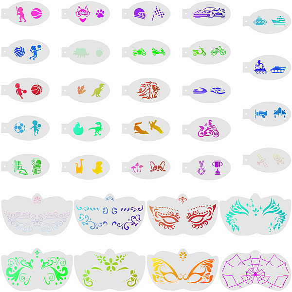 プラスチック製描画用ステンシルテンプレート32個.