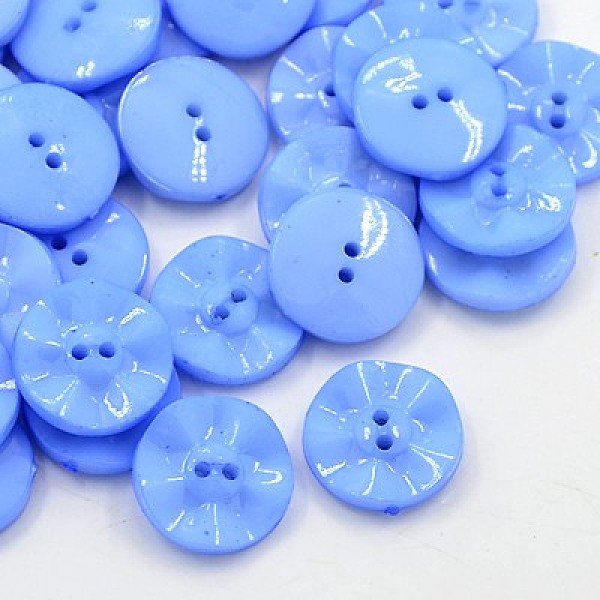 

PandaHall Acrylic Sewing Buttons, Plastic Buttons for Costume Design, 2-Hole, Dyed, Flat Round, Cornflower Blue, 15x3mm, Hole: 0.5mm Acrylic...