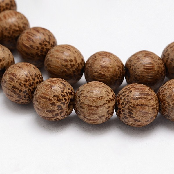 

PandaHall Natural Coconut Wood Beads Strands, Round, Coconut Brown, 11~12x10mm, Hole: 3mm, about 70pcs/strand, 31.4 inch Wood Round Brown