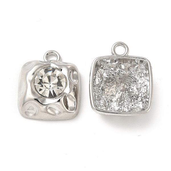 

PandaHall Rack Plating Alloy Glass Pendants, Square Charms, Clear, Cadmium Free & Lead Free, Platinum, 17x14x6mm, Hole: 2mm Alloy+Glass...