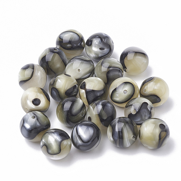 

PandaHall Cellulose Acetate(Resin) Beads, Round, Dark Khaki, 8mm, Hole: 1.5mm Cellulose Acetate Round